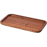 WUBOECE 9.84in Wooden Vanity Tray, Bathroom Tray Countertop Organizer Tray for Candle Perfume Soap Dispenser Jewelry Keys