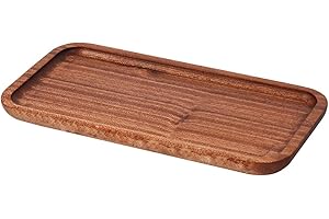 WUBOECE 9.84in Wooden Vanity Tray, Bathroom Tray Countertop Organizer Tray for Candle Perfume Soap Dispenser Jewelry Keys