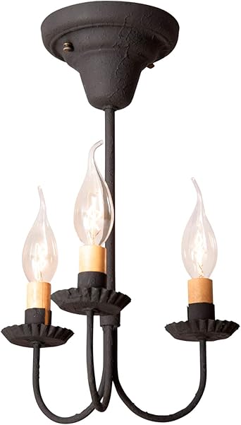 3 Arm Primitive Ceiling Light In Textured Black Amazon Com