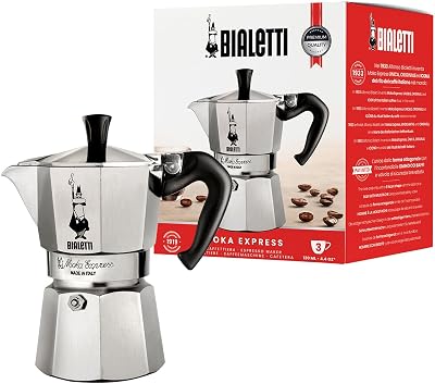 Bialetti Moka Express 130 ml Aluminium Stovetop Coffee Maker 3 Cup