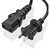 TNP 2 Prong AC Power Cord for Xbox 360 E, Slim, PS4 Pro, 10 ft, Black | Replacement Cable for Xbox One Original, Xbox 360 Pro, Elite, Arcade, Jasper and Falcon; Check Connector Before Purchase