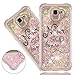ISADENSER Samsung Galaxy j6 2018 Case Clear Soft TPU Glitter Stylish Design 3D Hearts Quicksand Shiny Flowing Liquid Protective Cover Samsung Galaxy j6 2018 (EU Version) Pink Never Stop