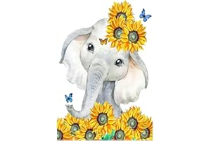 VIGEGU Stamped Cross Stitch Kits-Elephant Counted Cross Stitch Kits for Beginners Adults Needlepoint Flowers Cross-Stitch Patterns Dimensions Needlecrafts Embroidery Kits Arts and Crafts