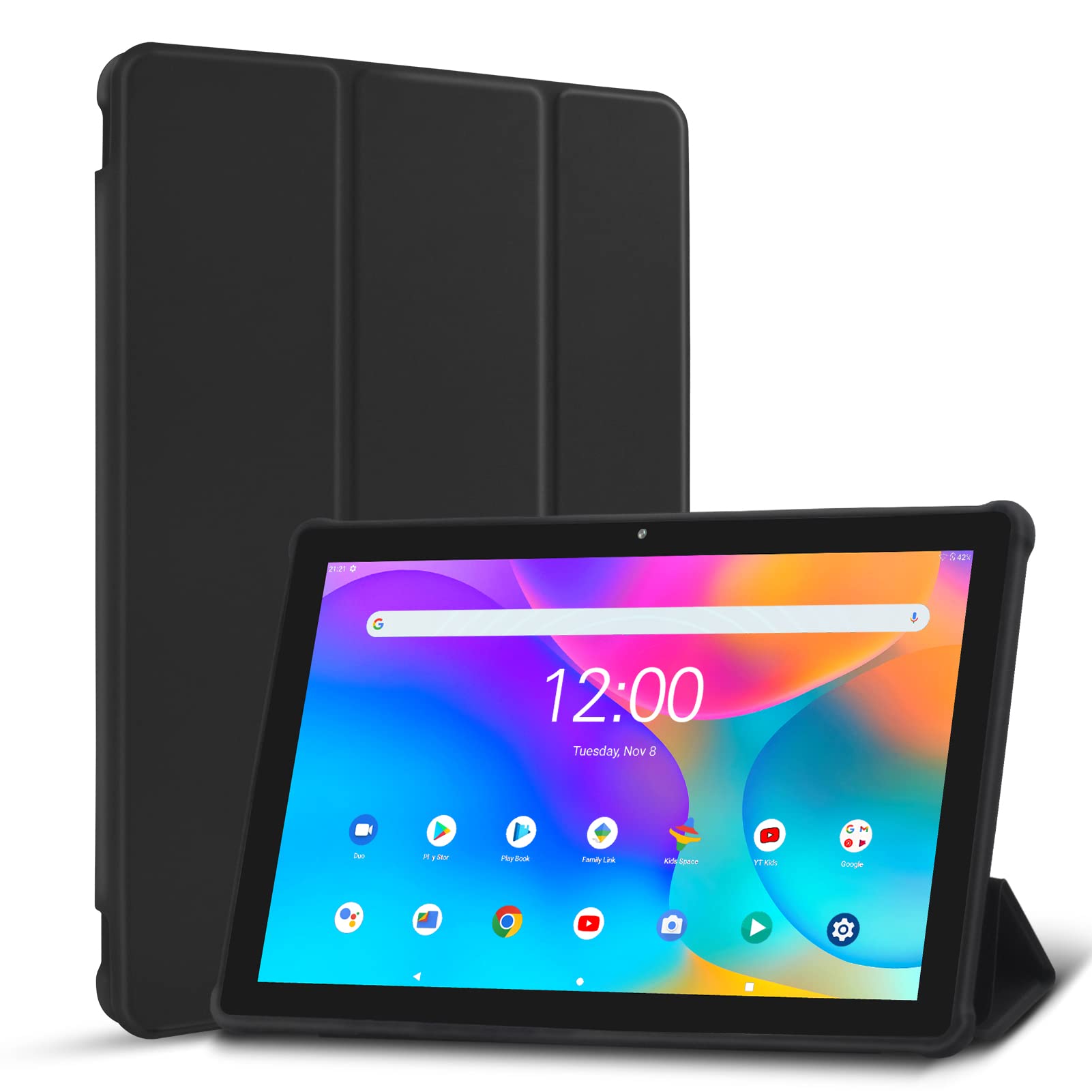 VASOUN 10 inch Tablet, 128GB, 4G LTE Phone Tablets 2K FHD IPS Screen, 5Ghz WiFi, Octa-Core, Android Tablet PC with Case, Dual Camera, Bluetooth, Aluminium Full Lamination