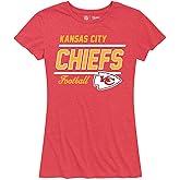 Team Fan Apparel NFL Gameday Women's Relaxed Fit T-Shirt - Rib Neck Contour - Tagless Short Sleeve Tee - Stay Cool & Stylish (Kansas City Chiefs - Red, Large)