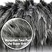 OJIA Deluxe Home Decorative Super Soft Plush Mongolian Faux Fur Two Colors Throw Pillow Cover Cushion Case (18 x 18 Inch, Fox Grey)