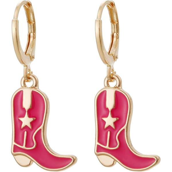 Parure Bijoux Cowgirl - Boucles D'oreilles Bottes Strass + Collier Western (argent & Noir, Alliage)