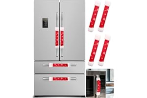 CORALMEE Christmas Refrigerator Handle Covers Set of 4, Snowflake Christmas Kitchen Decorations, Fridge Door Handle Covers for Xmas, Fridge Microwave Oven Dishwasher Handle Protector