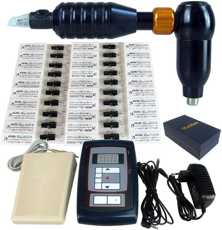 Rotary Tattoo Machine Kit Permanent Makeup Eyebrow Pen Kit With LCD Digital Power Supply 50pcs Hawk Needles for Liner Shader Supply