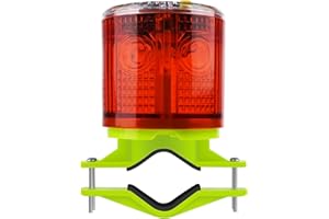 Aolyty Solar Strobe Warning Light IP54 Waterproof LED Flashing Safety Light Bright Warning Lamp Outdoor with Switch for Construction Traffic Dock Marine Beacon Road Signs (Red)