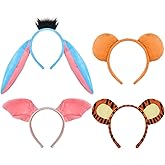 KINTOMG 4 PCS Animal Headbands Set-Bear Pig Tiger Donkey Ears Costume Party Accessories for Halloween Christmas Festival Theme Party Cosplay