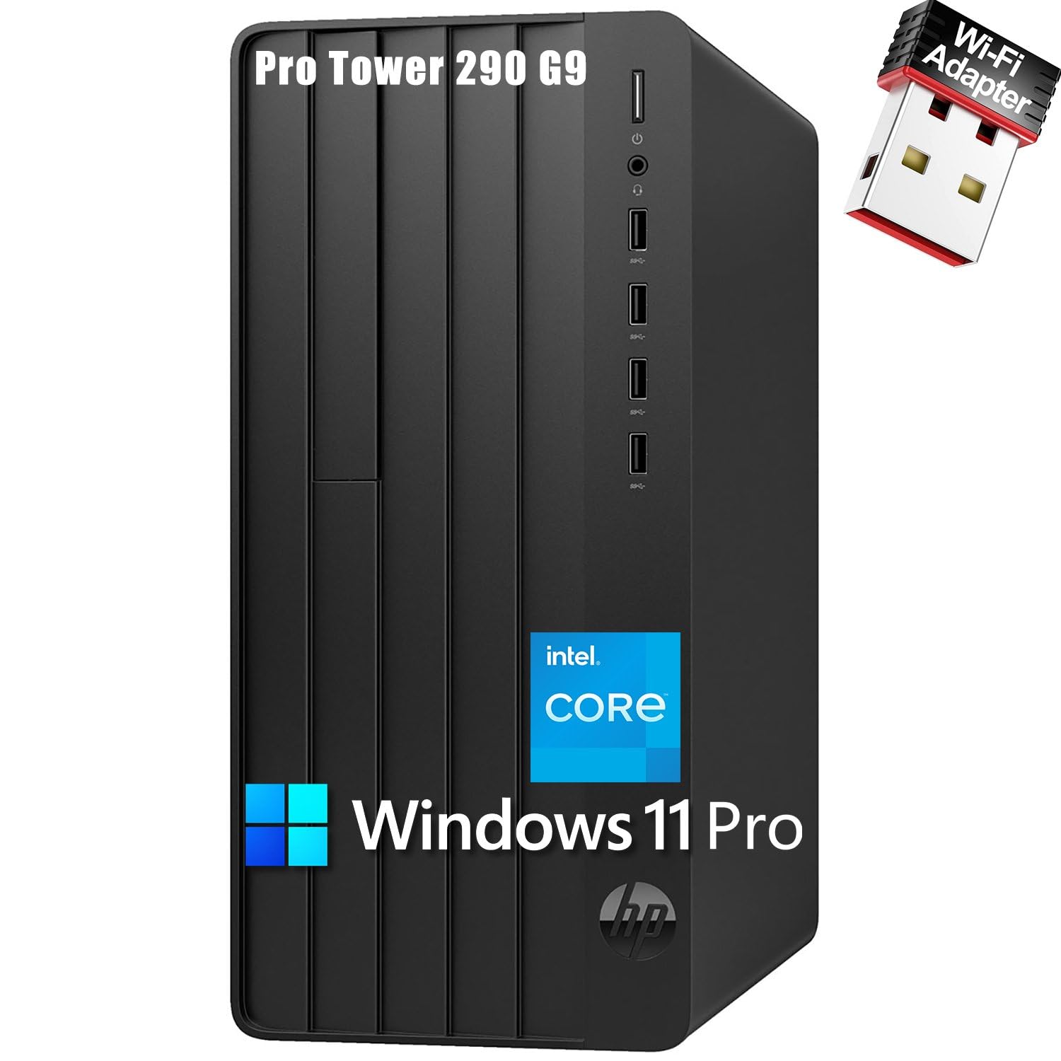 HP Desktop Computer Business Tower PC, 13th Gen Intel 4-Core Processor (Beat i5-12400), 32GB DDR4 RAM, 1TB PCIe SSD, WiFi Adapter, RJ-45, HDMI, VGA, Keyboard and Mouse, Windows 11 Pro