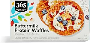 365 By Whole Foods Market, Protein Waffles, Buttermilk, 6 Count, 8 Ounce