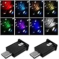 povtii 2PCS USB Type C LED Ambient Light, Mini 8 Colors RGB LED Light, Adjustable Brightness Interior Atmosphere Lamp for Automotive, Home, Laptop, Lighting Parts Car Accessories