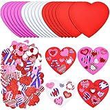 378 Pieces Valentine's Day Foam Heart Craft Kit