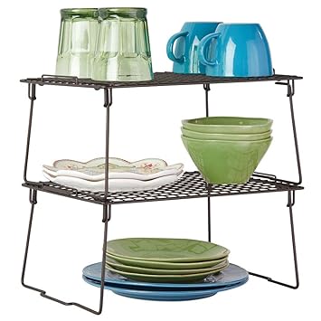 bronzefarben faltbares Küchen Schrankregal mit ausklappbaren Beinen