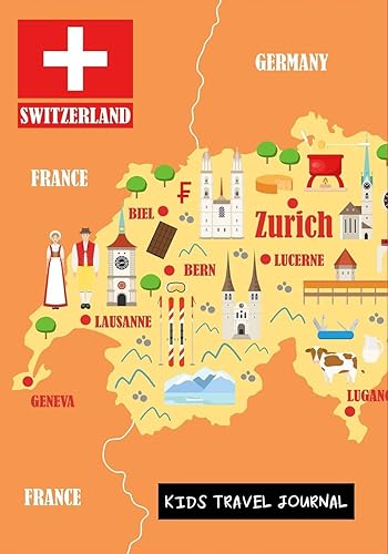 Download Switzerland Kids Travel Journal: Fun Adventures, Log Book for Children to Write In with Prompts ~ Pages for Writing, Doodling & Sketching, Small Lined Diary PDF