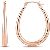 Gacimy Chunky Hoop Earrings for Women, 14K Gold Plated Oval Hoop Earrings with 925 Sterling Silver Post