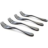 KNORK Matte Black Titanium Coated Salad Knork, Set of 4