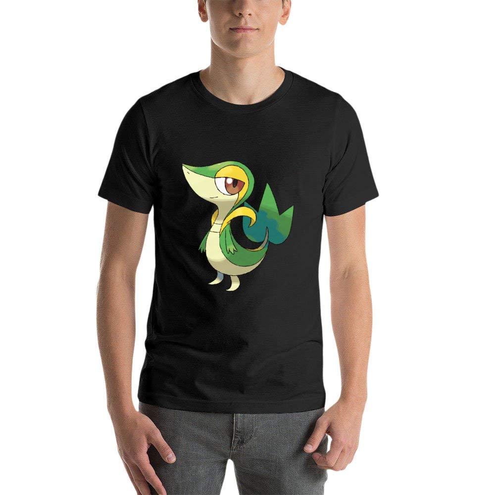 Short Sleeve T-Shirt for Men,Snivy,4XL Black