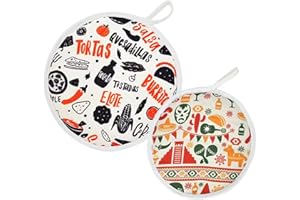 Vivicreate Tortilla Warmer 10'' 12'' two size insulated and Microwaveable material Fabric Tortilla Keeper Holder Keeps Warm f