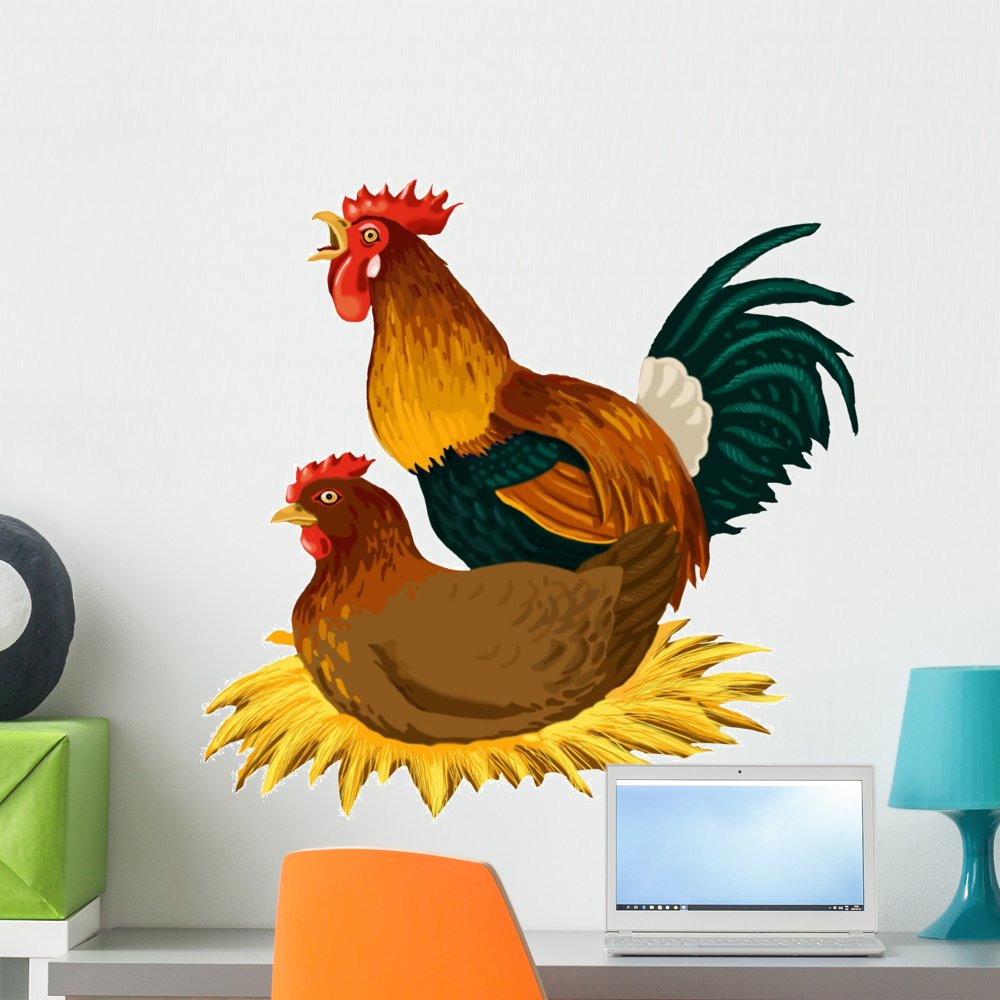Amazon.com: Wallmonkeys Chicken Illustration Wall Decal Peel and Stick