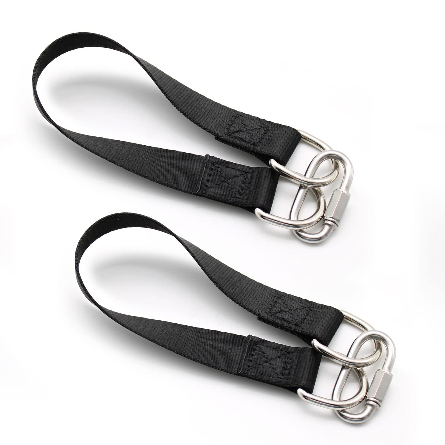 YFaith 2 PCS 30cm Swing Hanging Kit, Heavy Duty Hanging Straps, Carabiner Hooks, Hammock Straps with Safer Lock Snap, Perfect for Tree Swing Seat, Hammock, Plank (Black)