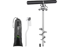 Lifeswell 15 Inch Dog Tie Out Stake, Heavy Duty Dog Spiral Stake for Medium to Large Dogs up to 220lbs, No Tangle, Dog Anchor for Yard, Camping, and Beach