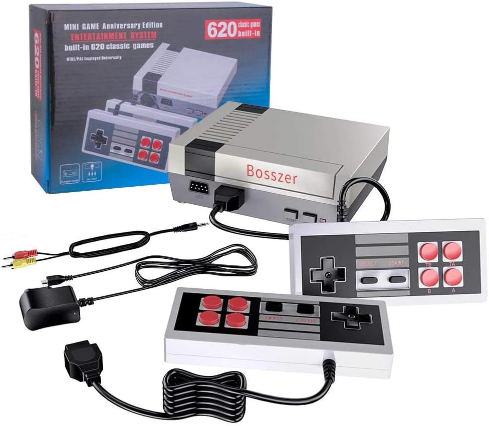Bosszer 620 Retro Game Console, AV Output Mini NES Console Built-in Hundreds of Classic Video Games System: Toys & Games