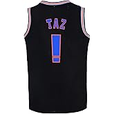 BOROLIN Mens Basketball Jersey TAZ Moive Space Sports Shirts 90s Hiphop Party Clothing