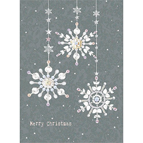Tree-Free Greetings Holiday Greeting Cards, Gray Snowflake Happy Holidays, Vint…