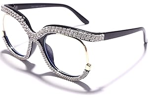 Rmerom Blue Light Blocking Oversized Glasses Stylish Fake Round Eyeglasses for Women UV400 Protection Eyewear GVA9051