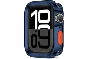 ZZDZZ Rugged Case Compatible with Apple Watch Case 46mm Series 10, Soft Flexible TPU Shockproof Protective Bumper Cover for iWatch 46mm, Plating Blue