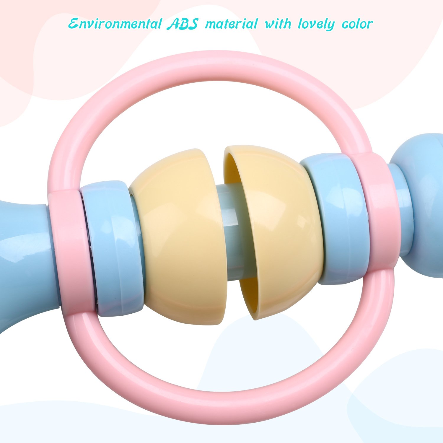 Baby Rattle Toys Set - Grab and Spin Rattle\'n Rock Shaker Ring Hand Bell Toys for Newborn Baby, Infant Toddler Nursery Gift Play Set by Peradix