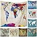 Luxsea Vintage Watercolor World map Print Home Tapestry 59
