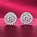 18k White Gold Gp Austria Swarovski Crystal Lady Wedding Engagement Earrings Studs E373