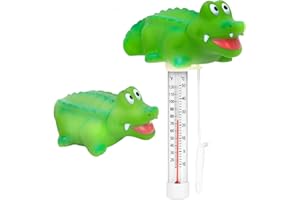 XY-WQ Floating Pool Thermometer, Large Size Easy Read for Water Temperature with String for Swimming Pools, Hot Tubs, Ponds, Spas (Alligator)