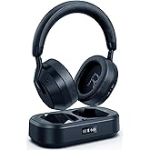 Wireless Headphones for TV with LED Display, TV Headphones Wireless for Seniors with Transmitter Charging Base, No Audio Delay Bluetooth V5.3, Plug and Play, Gift for Hearing Impaired (Dark Gray)
