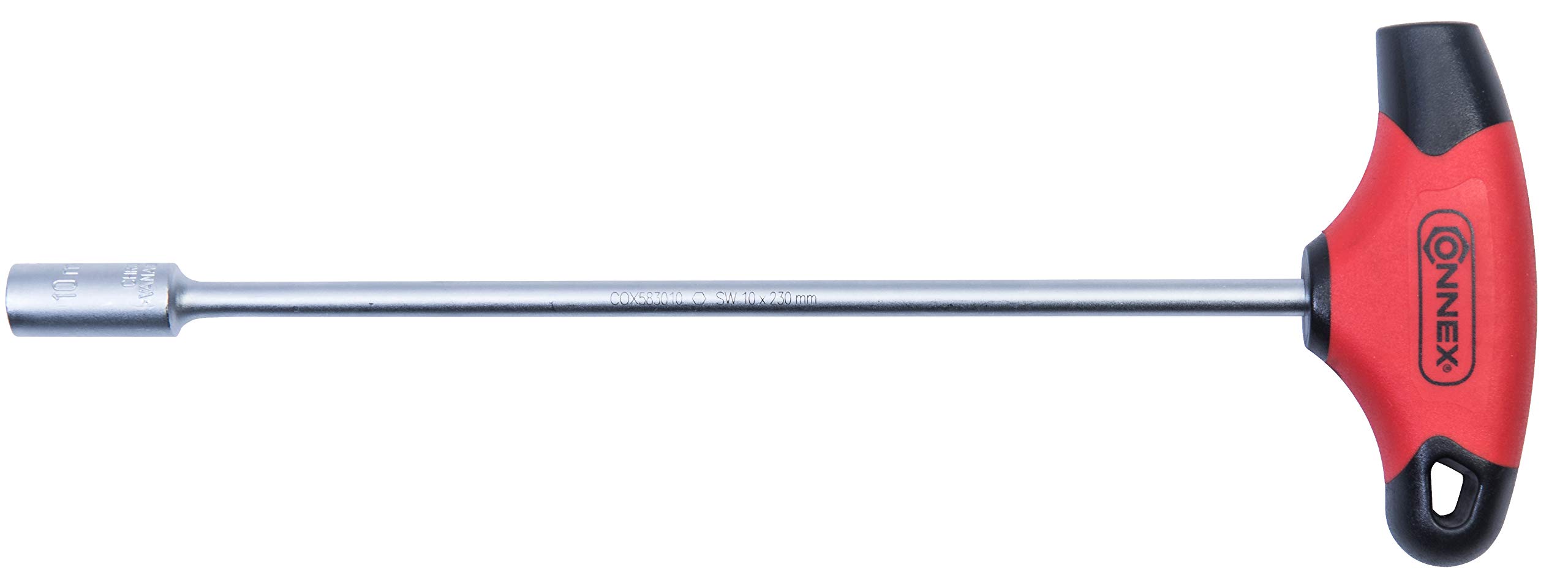 Connex COX583010 Socket Screwdriver with T-Handle, Silver/Black/Red, 10 x 230 mm — image 1