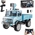 Dodoore RC Military Truck, 1:16 Scale Remote Control Car with Camera, All Terrain Rock Crawler Off-Road Truck, 2.4GHz Army Transport Vehicle with Rechargeable Battery for Kids & Adults, Blue