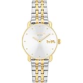 COACH Elliot Women’s Quartz Watch – Two-Tone Link Bracelet – 2-Hand Analog Movement - Iconic Style - Gift for Her - 28mm