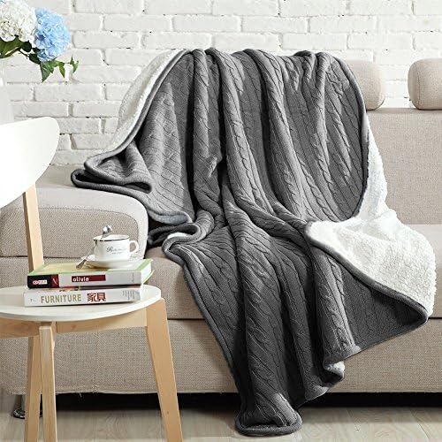 Thickening Knitted Blanket 100% Cotton Chunky Warm/Cozy/Soft Plush Fluffy Velvet Cable Couch Cover/ Throw Blanket Multi Color