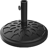 Umbrella Base - Heavy-Duty 19lbs Weighted Outdoor Stand for Patio Table, Tilt, and Lightweight Freestanding Umbrellas by Pure Garden (Black)
