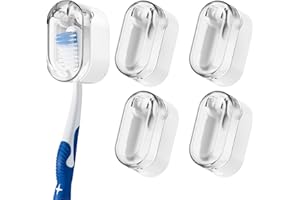 Aoremon Toothbrush Covers for Multiple Models Toothbrushes Hygienic Protective Case fit Most Standard and Electric Toothbrush Heads for Household Travel Camping Bathroom School Business,4 Count,White