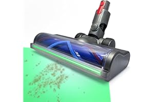 SPRYAR Vacuum Head Hardwood Floor Attachment for Dyson Cordless Vacuum V7 V8 V10 V11 V15 G5 V8 slim, Replacement Cleaner Head full-area LED Green Light, Quick-Release Design for Hard Floor Short Pile Carpets