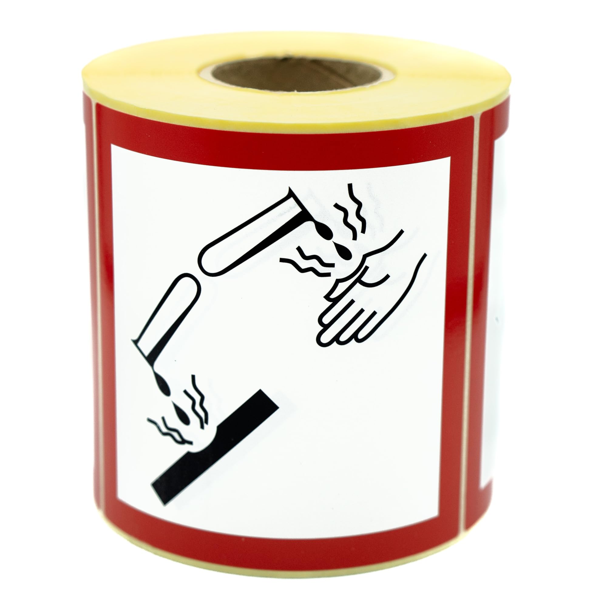 MD Labels GHS 05 Hazardous Goods Labels Etching Effect 100 x 100 mm Pack of 500 GHS Symbols Stickers for Hazardous Substances Labelling