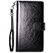 Xperia XA Ultra Case, Linkertech Magnetic Detachable 2 in 1 Leather Wallet Flip Pouch Case Cover with 12 Card Slots and Wrist Strap for Sony Xperia XA Ultra/Xperia C6 (Black)
