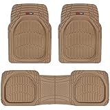 Motor Trend 923-BG Beige FlexTough Contour Liners-Deep Dish Heavy Duty Rubber Floor Mats for Car SUV Truck & Van-All Weather 