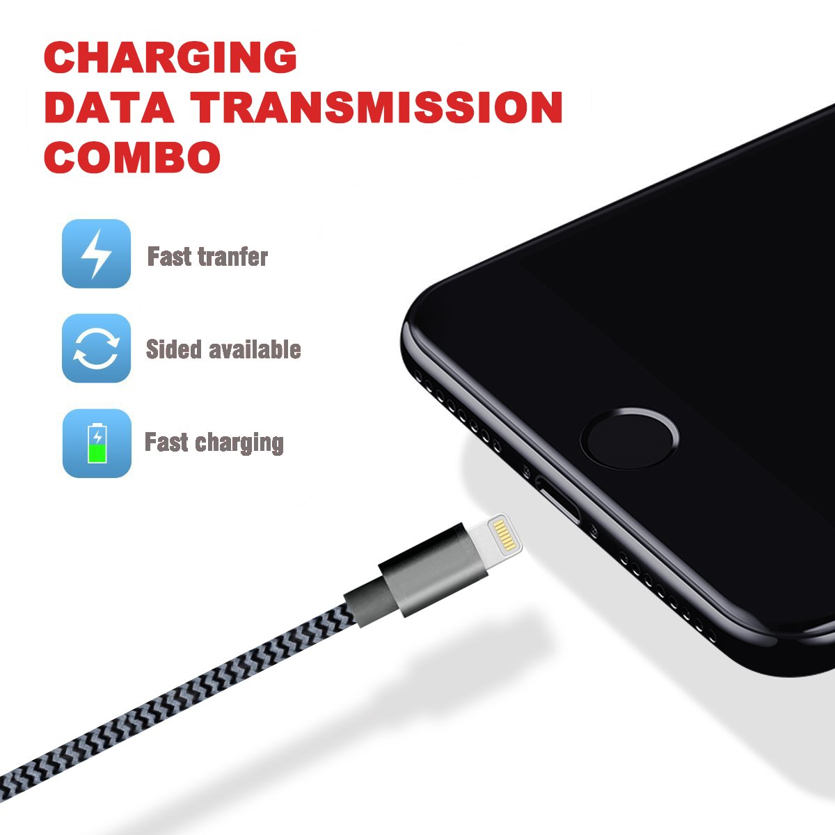 Froggen Chargeur Phone Cable Phone 3M [Pack de 2] Chargeur pour Phone Rapide Cordon vers USB Compatibilité pour Phone XS XR Max X 8 Plus 7 Plus 6s Plus 6 6plus Se 5c 5s 5,Pad Pro,Air,Mini-Gris&Noir