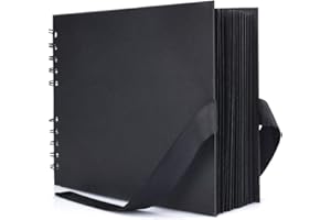 FunSponsor DIY Scrapbook Album, 10"L x 7"W, 18 Sheets, Black Pages, Hardcover